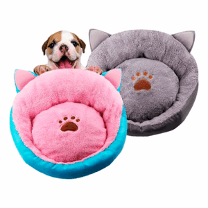 cama acolchada para mascotas con diseño de orejitas